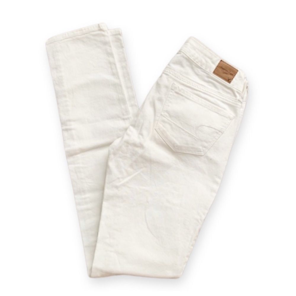 American Eagle AEO White Skinny Studded Jeans Size 0 - Picture 3 of 5